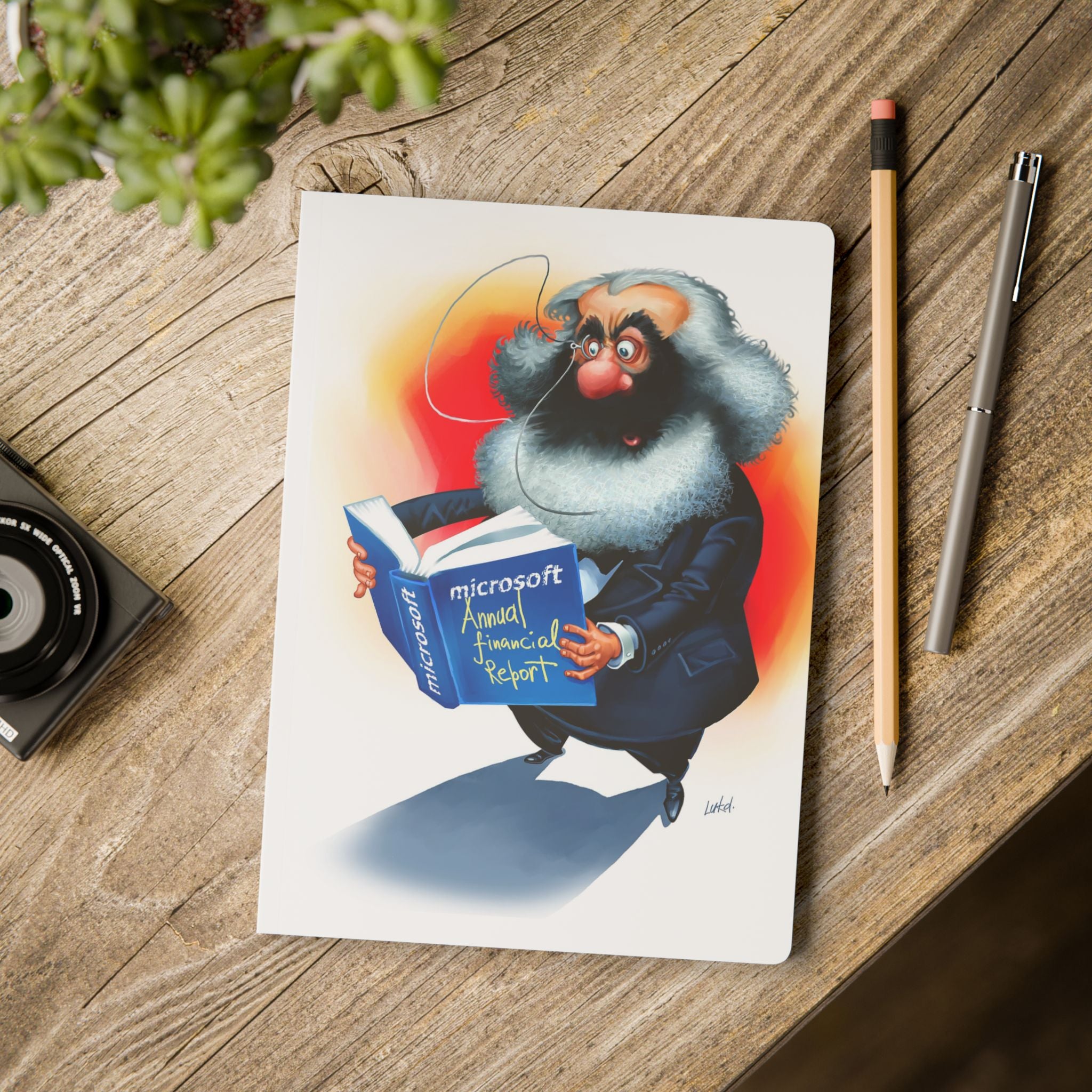 Karl Marx Softcover Journal — Illustrated Retro Portrait Notebook for Writers & Gifts
