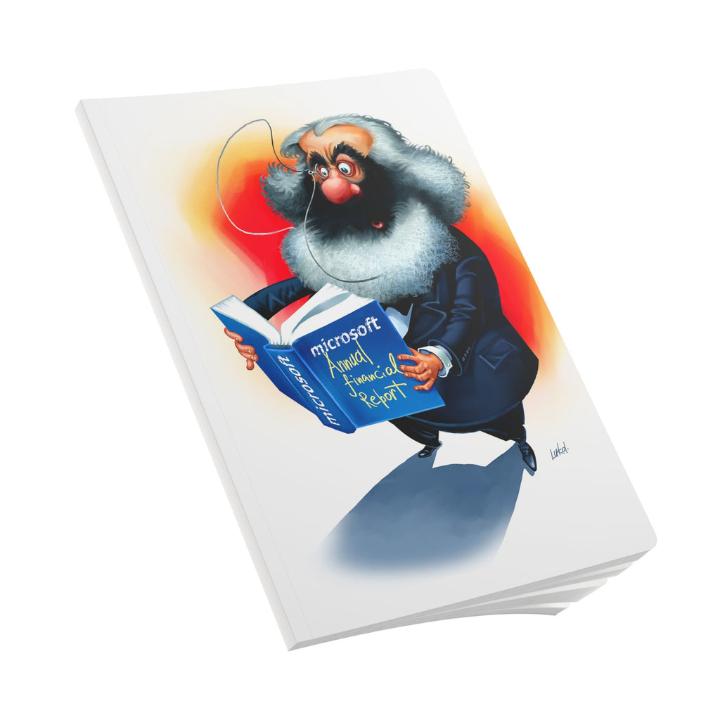 Karl Marx Softcover Journal — Illustrated Retro Portrait Notebook for Writers & Gifts
