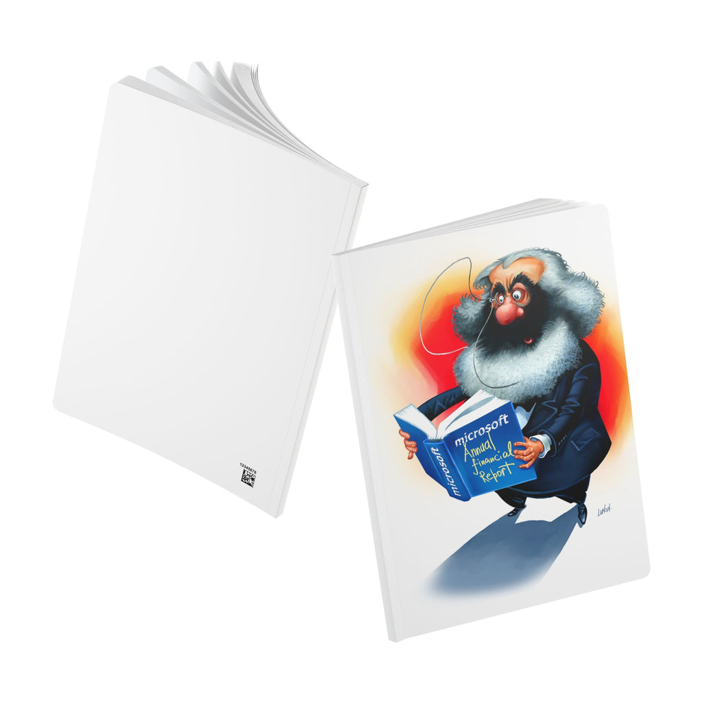 Karl Marx Softcover Journal — Illustrated Retro Portrait Notebook for Writers & Gifts