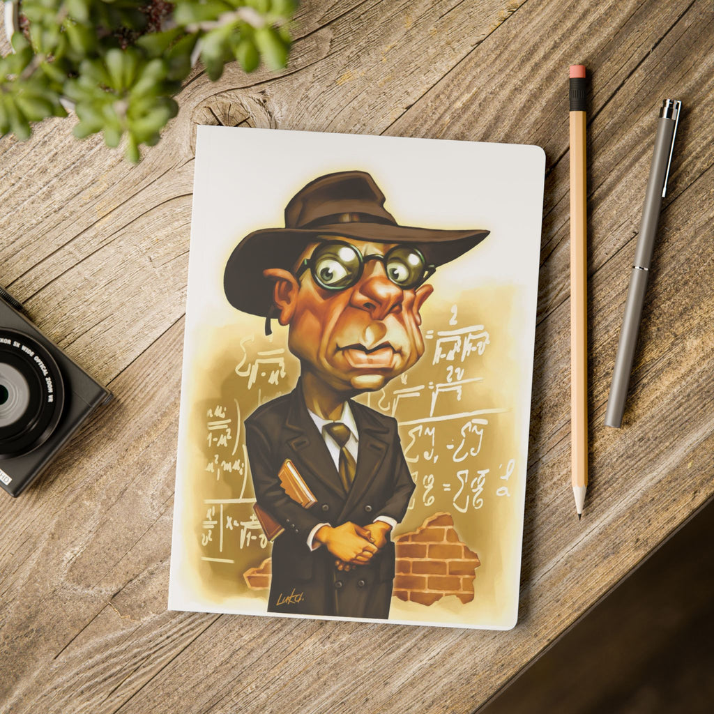 Kurt Gödel Softcover Journal — Illustrated Retro Portrait Notebook for Writers & Gifts