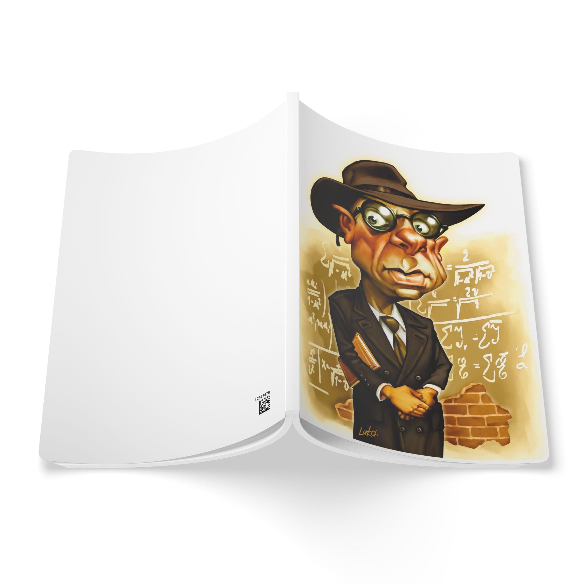 Kurt Gödel Softcover Journal — Illustrated Retro Portrait Notebook for Writers & Gifts