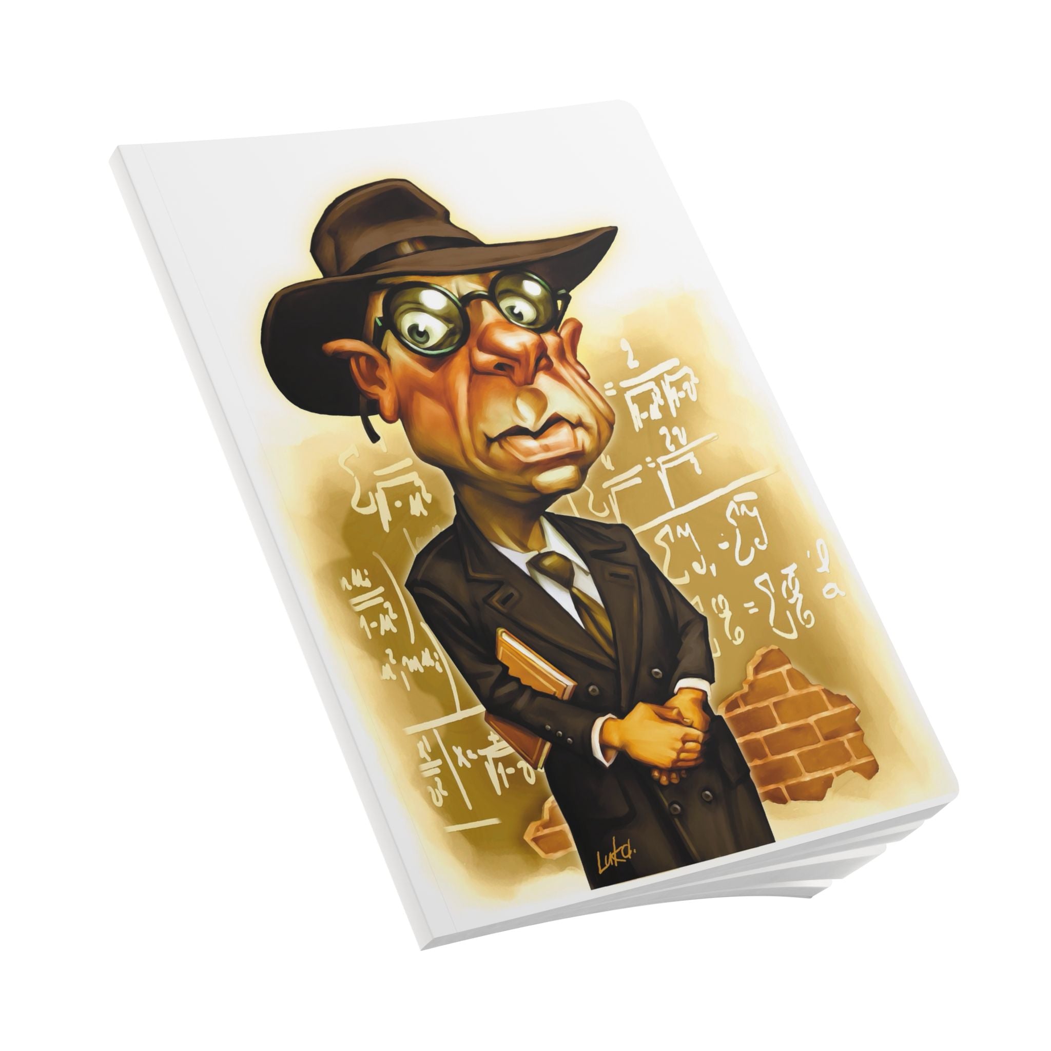 Kurt Gödel Softcover Journal — Illustrated Retro Portrait Notebook for Writers & Gifts