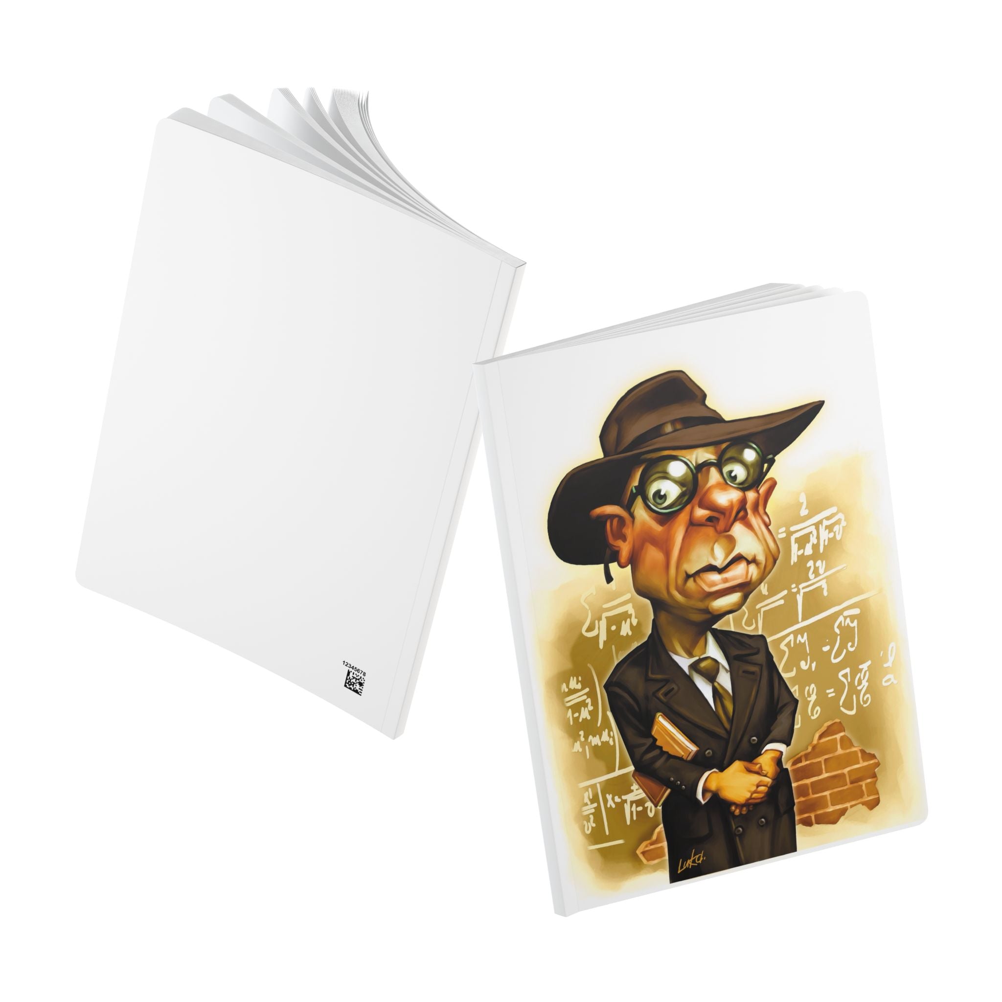 Kurt Gödel Softcover Journal — Illustrated Retro Portrait Notebook for Writers & Gifts