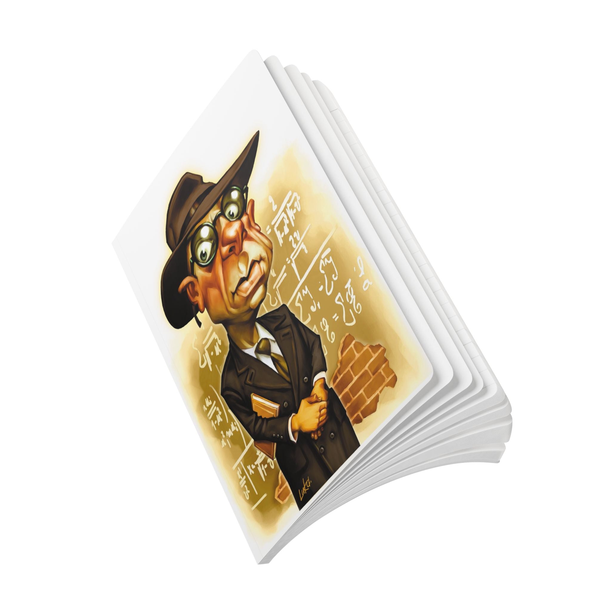 Kurt Gödel Softcover Journal — Illustrated Retro Portrait Notebook for Writers & Gifts