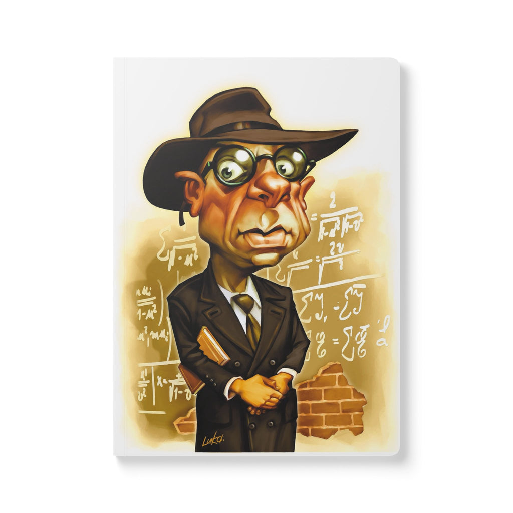 Kurt Gödel Softcover Journal — Illustrated Retro Portrait Notebook for Writers & Gifts
