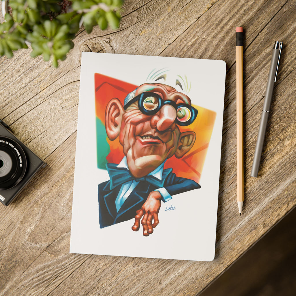 Le Corbusier Softcover Journal — Illustrated Retro Portrait Notebook for Writers & Gifts