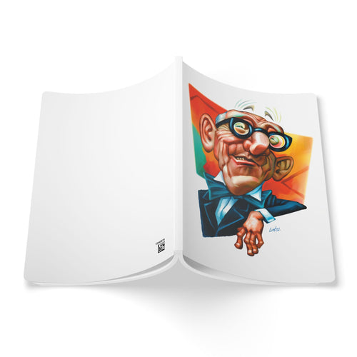 Le Corbusier Softcover Journal — Illustrated Retro Portrait Notebook for Writers & Gifts