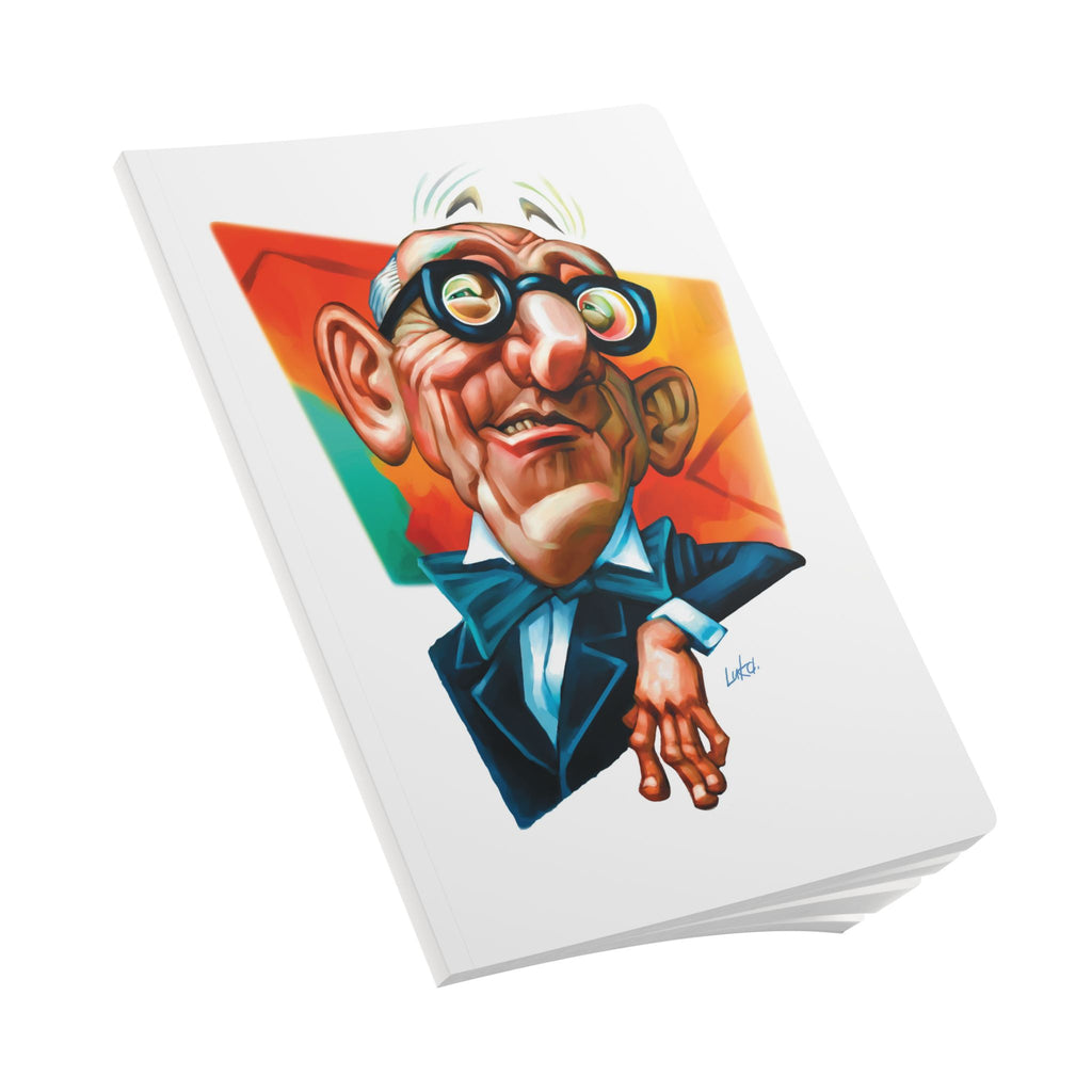 Le Corbusier Softcover Journal — Illustrated Retro Portrait Notebook for Writers & Gifts