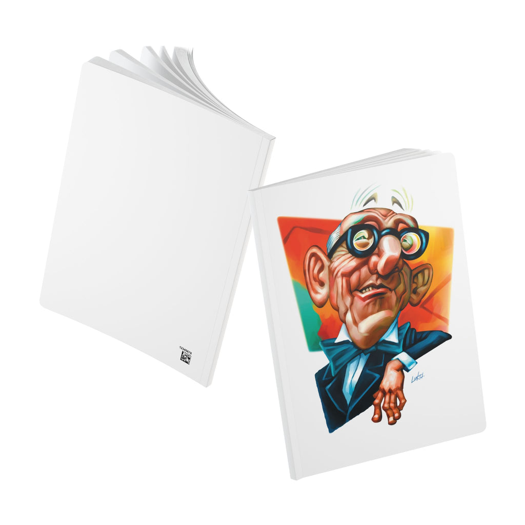 Le Corbusier Softcover Journal — Illustrated Retro Portrait Notebook for Writers & Gifts