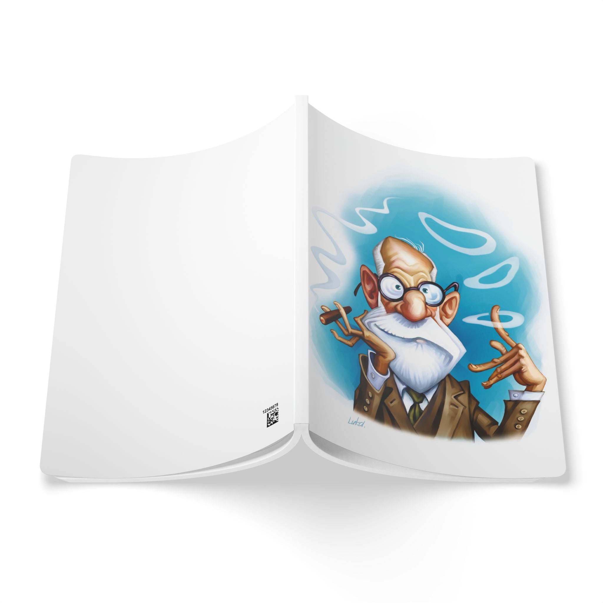Sigmund Freud Softcover Journal — Illustrated Retro Portrait Notebook for Writers & Gifts