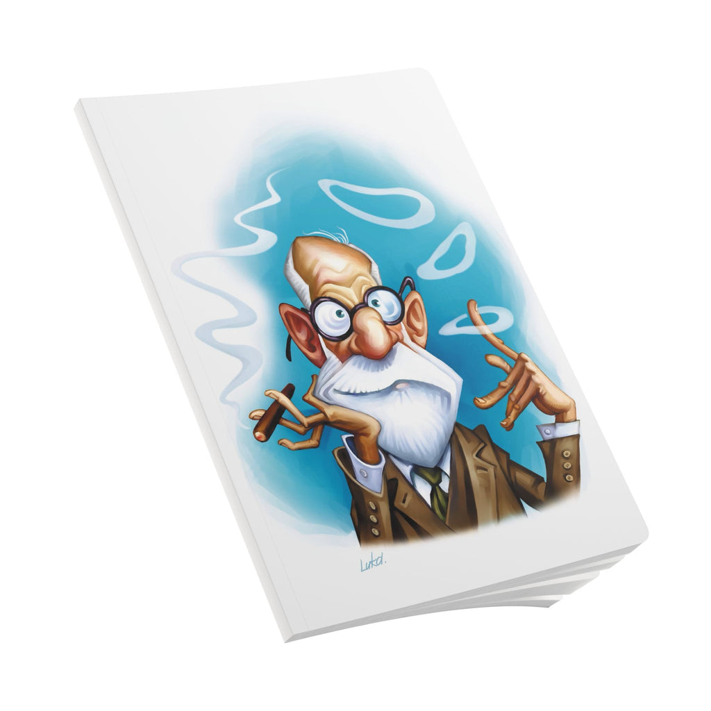 Sigmund Freud Softcover Journal — Illustrated Retro Portrait Notebook for Writers & Gifts