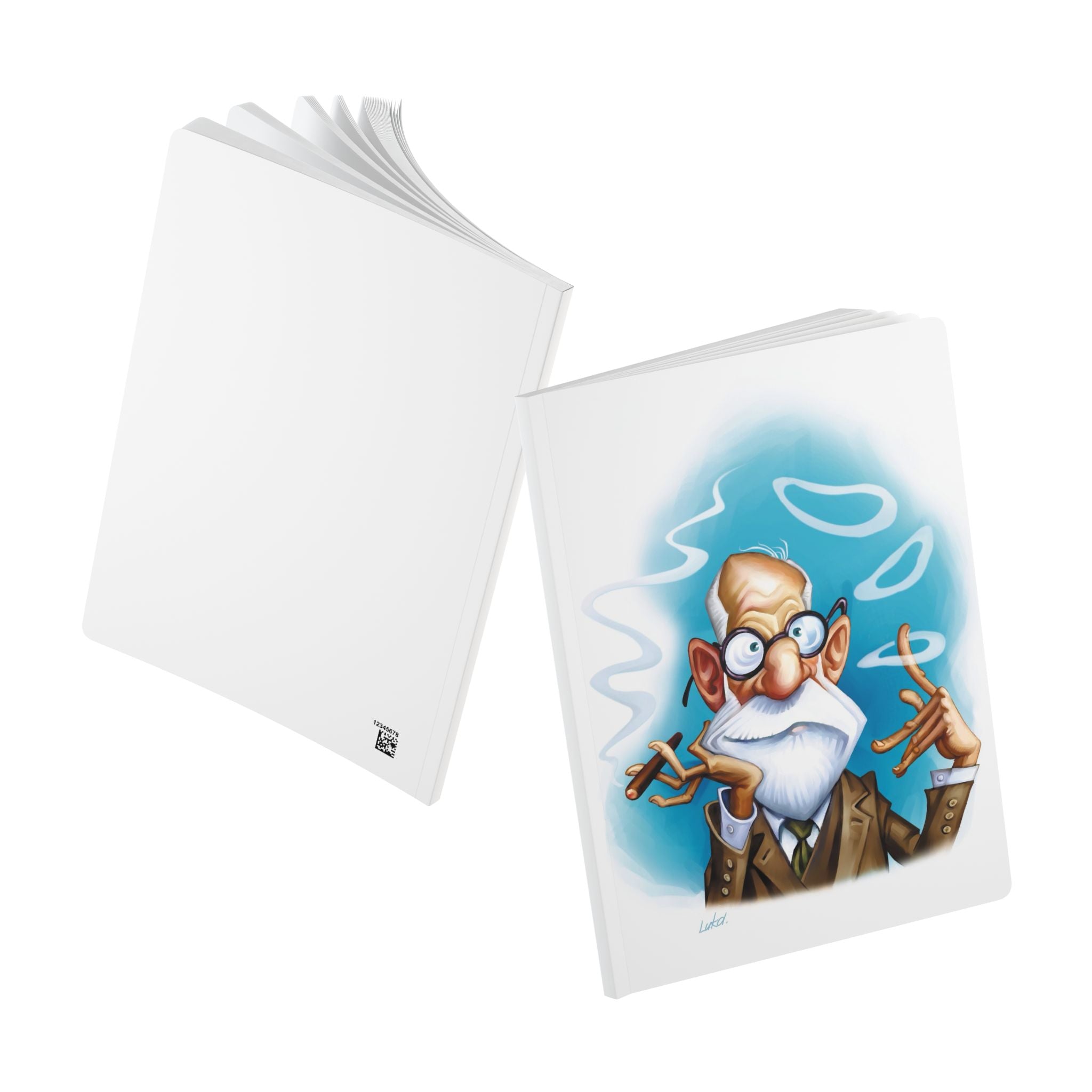 Sigmund Freud Softcover Journal — Illustrated Retro Portrait Notebook for Writers & Gifts