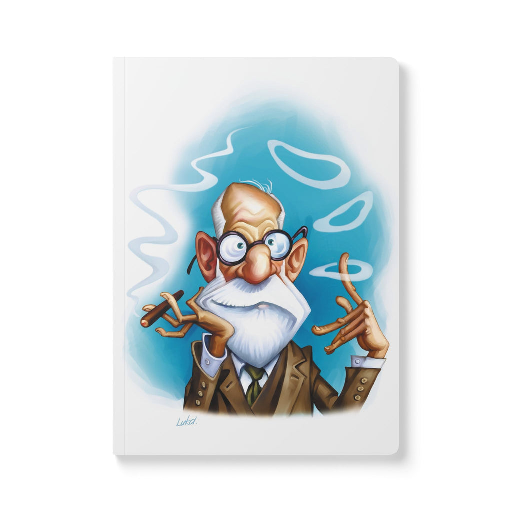 Sigmund Freud Softcover Journal — Illustrated Retro Portrait Notebook for Writers & Gifts