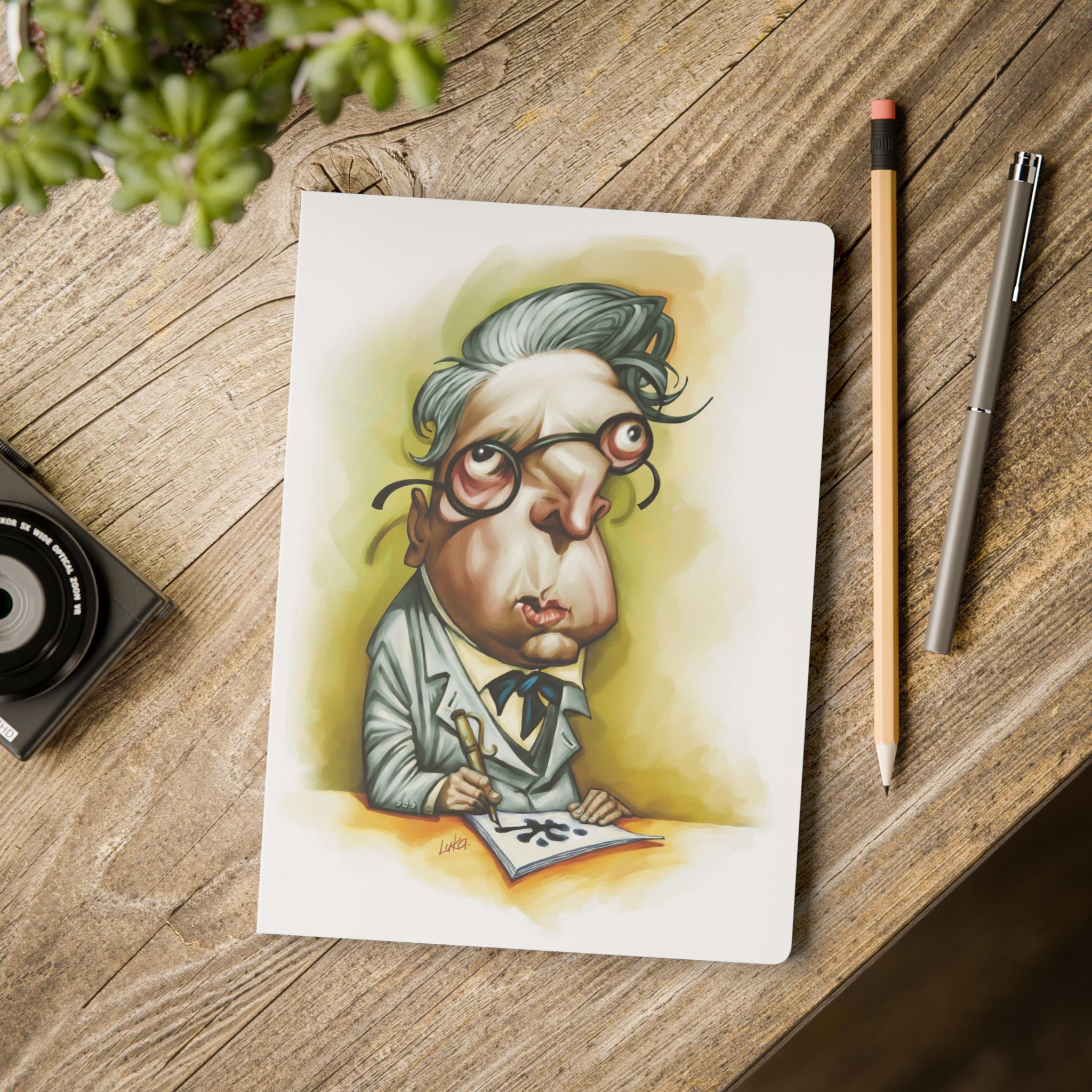 W. B. Yeats Softcover Journal — Illustrated Retro Portrait Notebook for Writers & Gifts