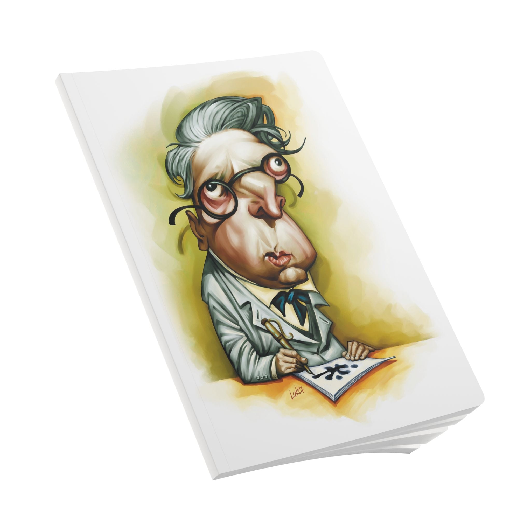 W. B. Yeats Softcover Journal — Illustrated Retro Portrait Notebook for Writers & Gifts