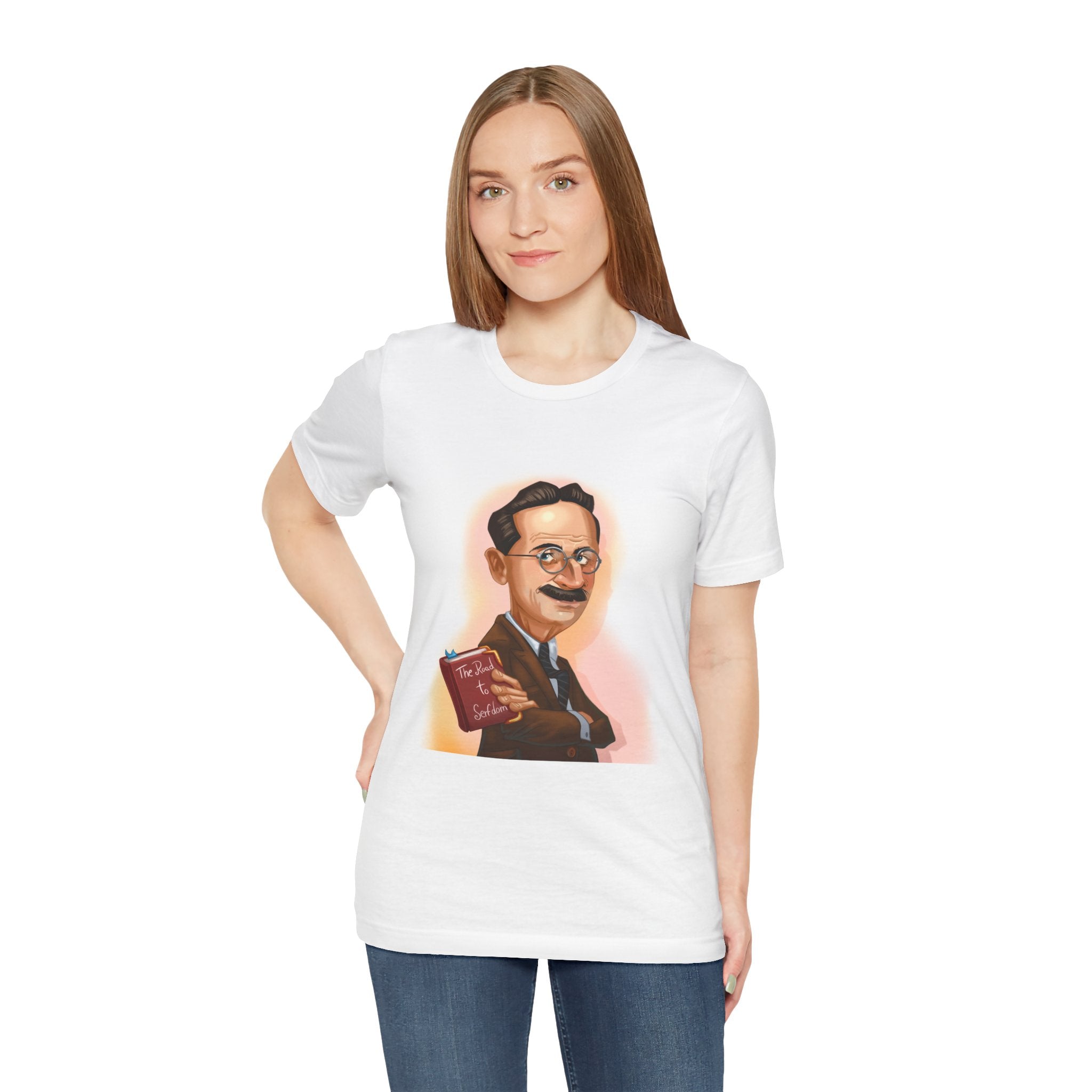 Friedrich Hayek Unisex Tee - Austrian Economist & Free-Market Icon Lightweight T-Shirt
