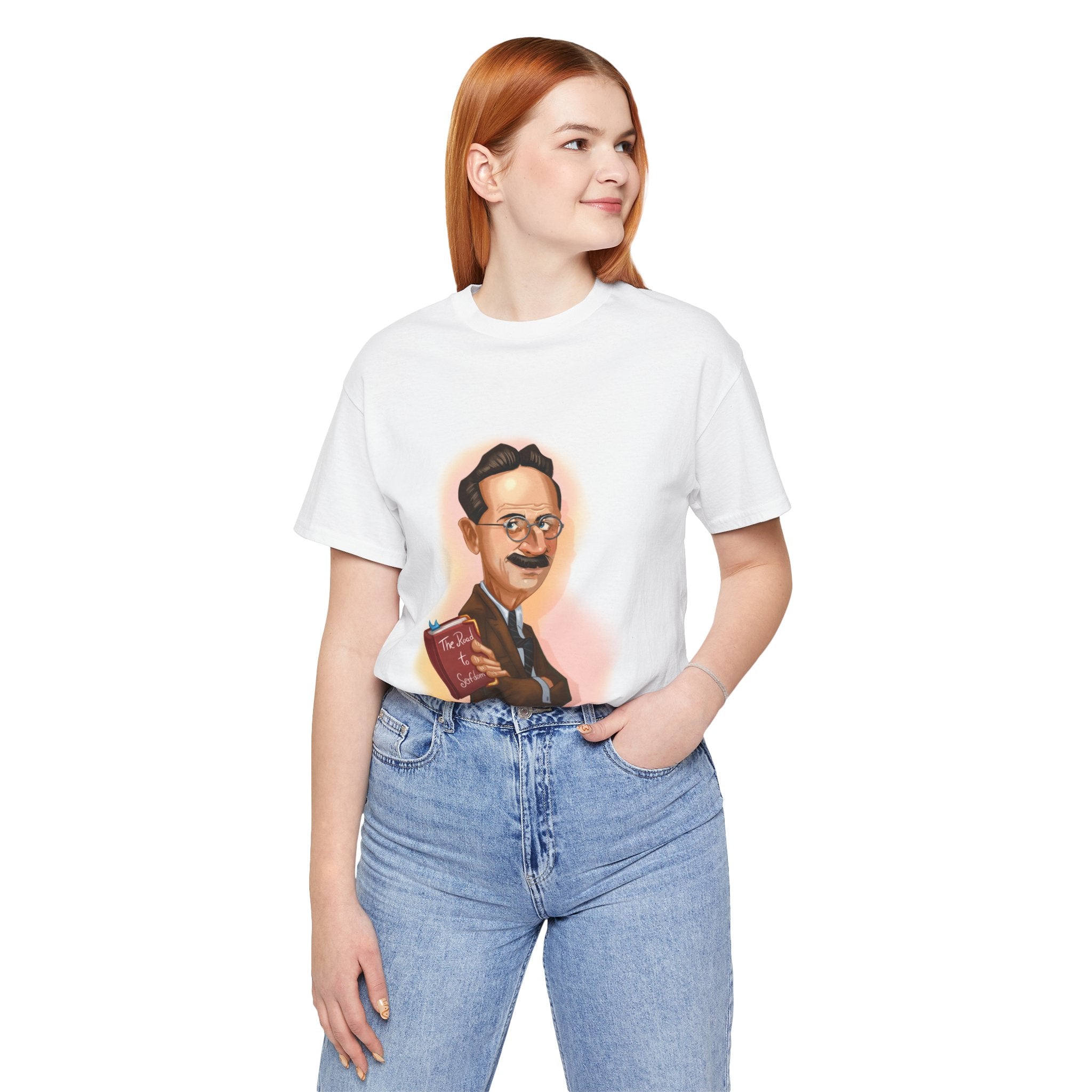 Friedrich Hayek Unisex Tee - Austrian Economist & Free-Market Icon Lightweight T-Shirt
